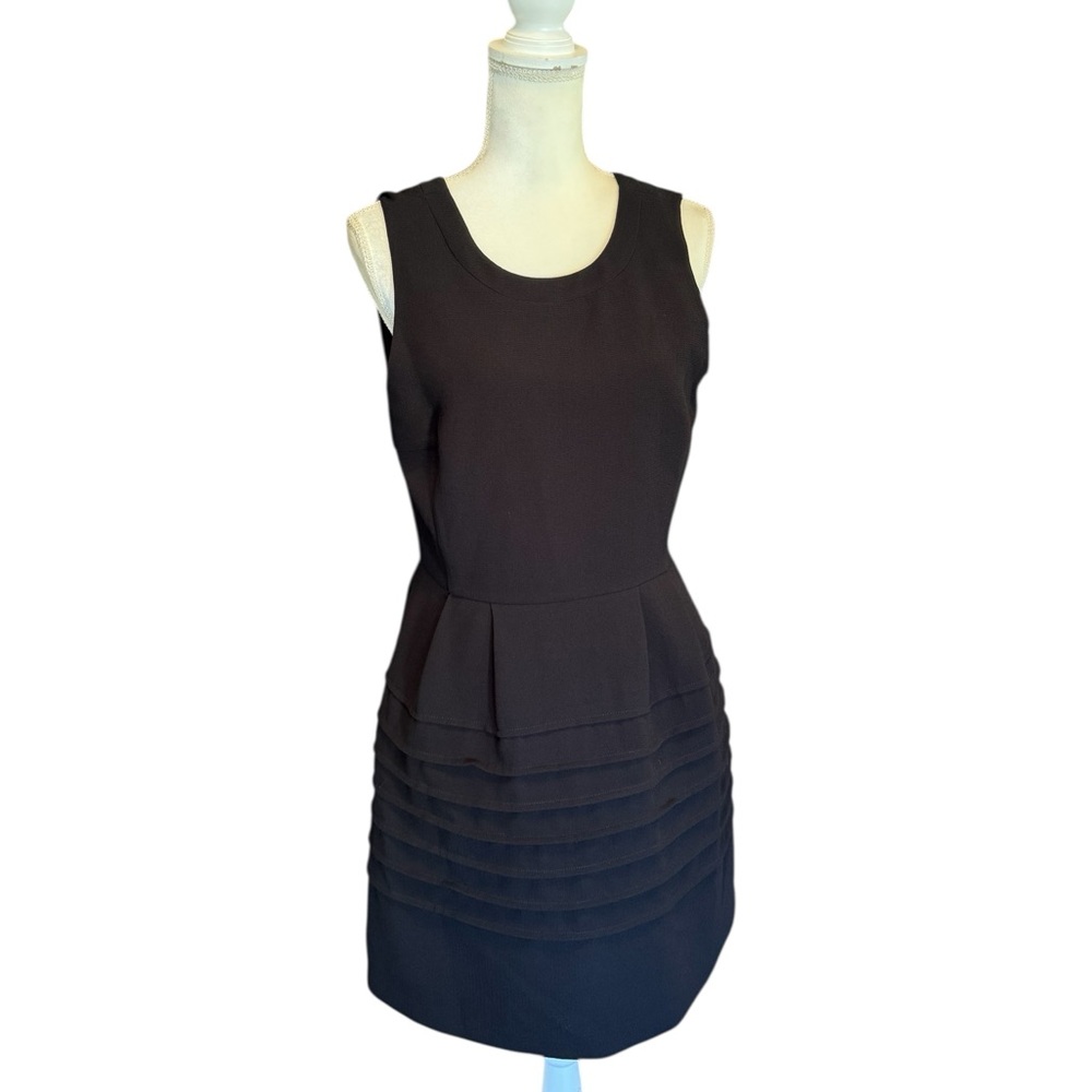 Madewell Black Sleeveless Pleated Bottom Mini Dress 8